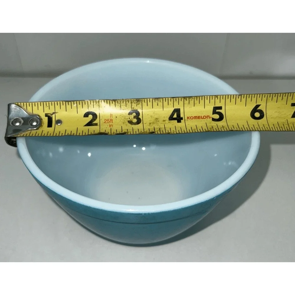 Pyrex Blue Primary Mixing Bowl 1.5 pint 401 Vintage MCM Nesting Turquoise Glass